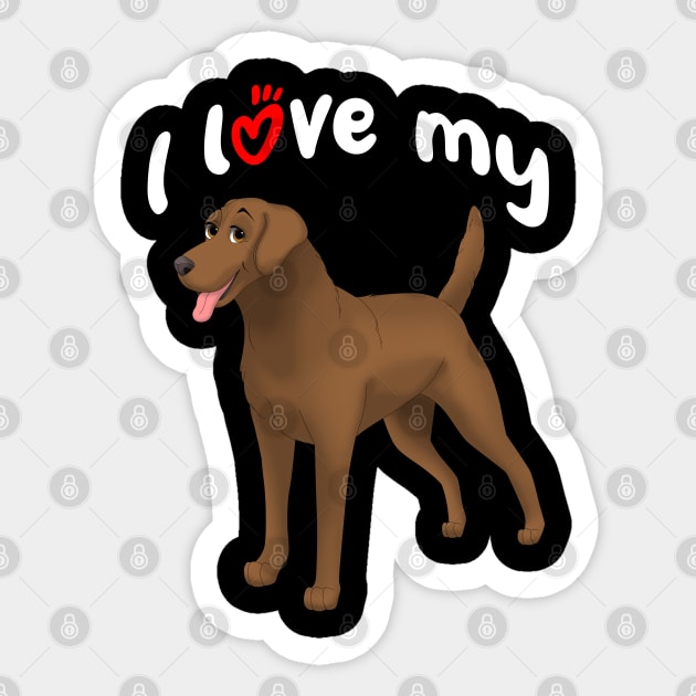 I Love My Chesapeake Bay Retriever Dog Sticker by millersye